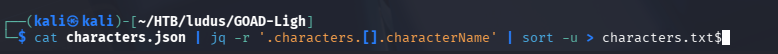 Extracting character names from JSON